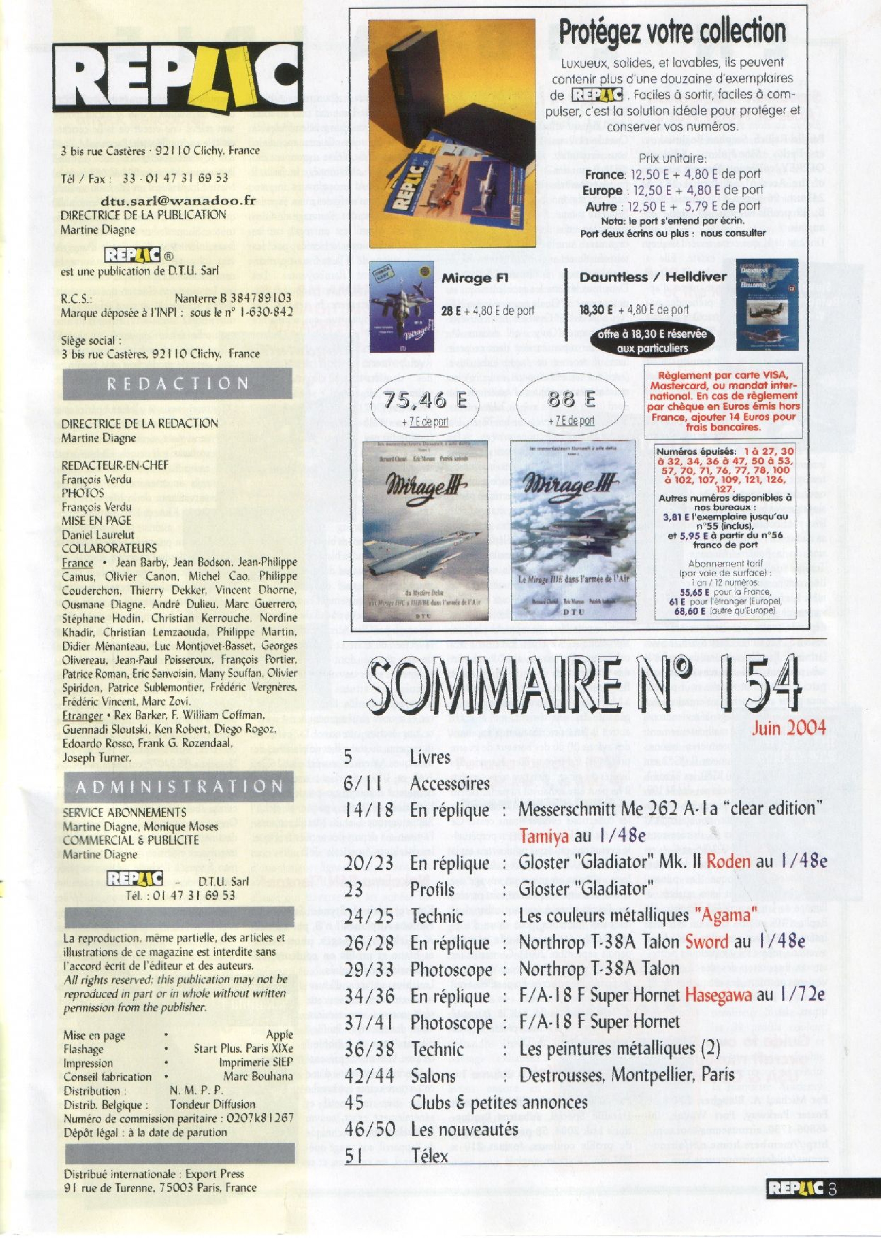 Replic 154 - T-38A Talon, Gloster Gladiator Mk II, FA-18 F Super Hornet, Me-262 A-Ia